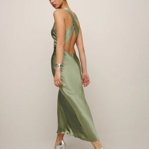 NWT Reformation Casette Silk Dress- sage